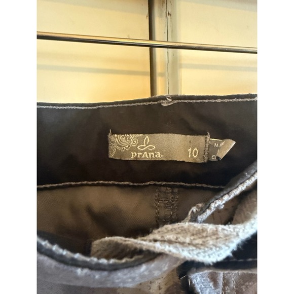 Women's Prana Gray Camo Patterned Joggers Cargo Pockets Tapered Size 10 - Picture 5 of 13